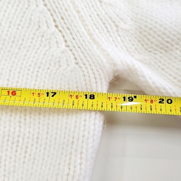 French Connection Cream Button Neck Sweater With Oversized Collar To Turtle Neck - Picture 9 of 10